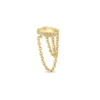 8mm diamond earring with two chains yellow