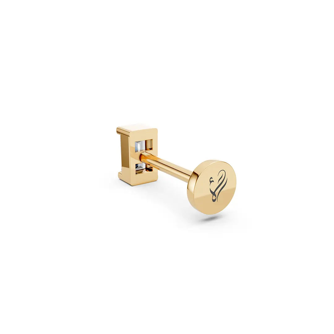 Baguette diamond earrings yellow (2)