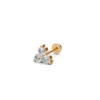 Diamond Trillium Flower Earrings yellow
