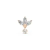 Lotus flower earring with dangling diamond rose