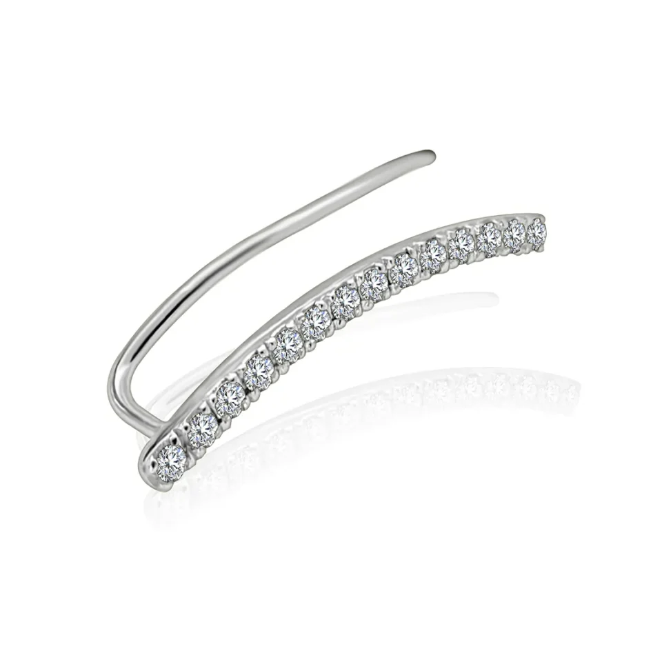 Right Diamond Arch Earring white