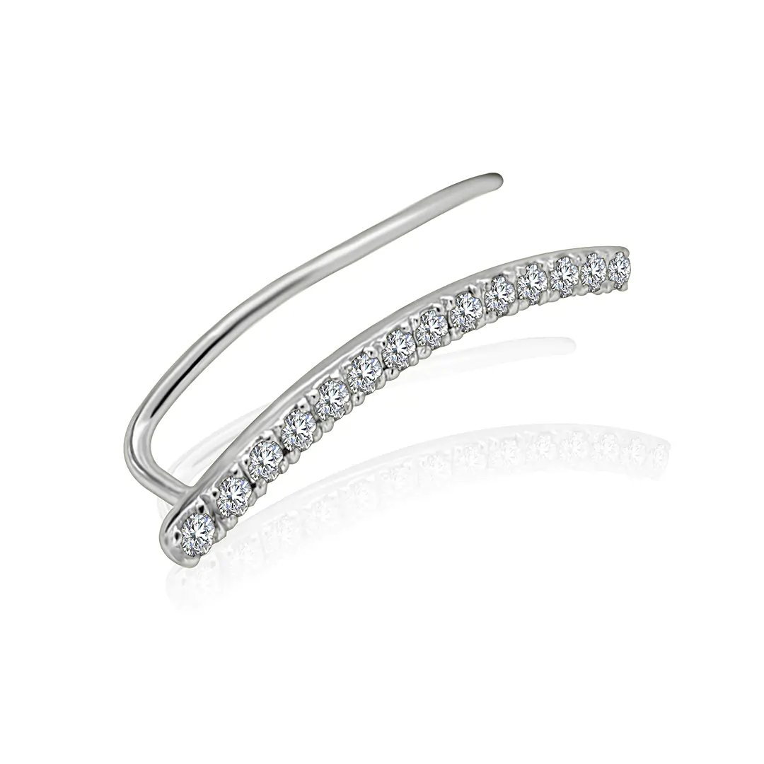 Right Diamond Arch Earring white