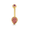 Ruby Almond Shaped Belly Jewellery Yellow