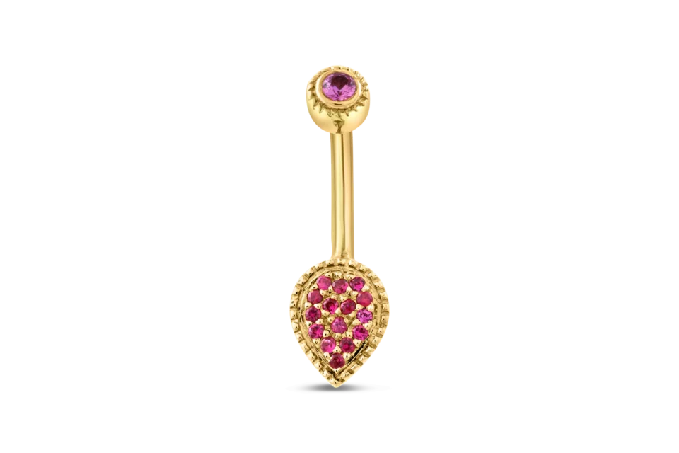 Ruby Almond Shaped Belly Jewellery Yellow