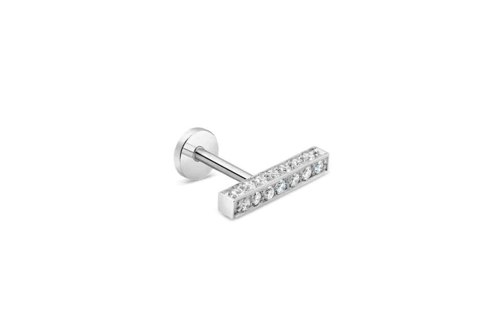 11mm vertical diamond earring white