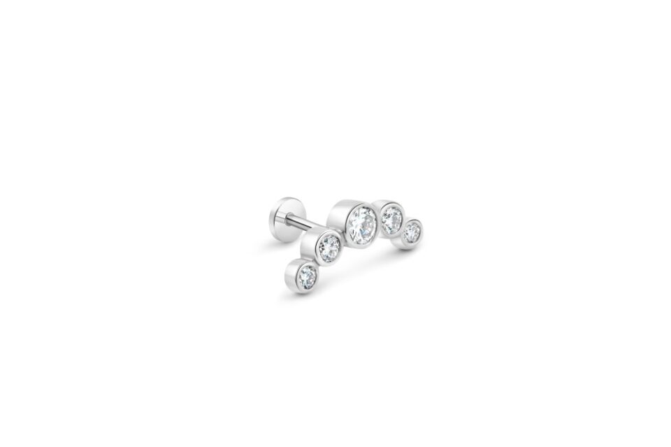 Arched Diamond Earring White