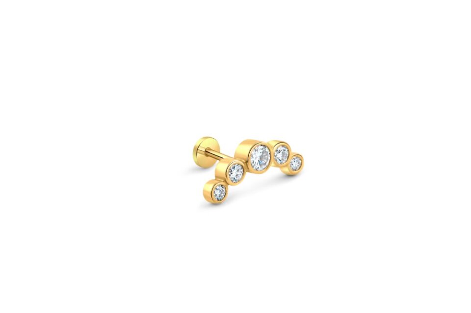 Arched Diamond Earring Yellow