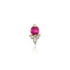 Diamond Trillium Rose Earring with Ruby Stone yellow