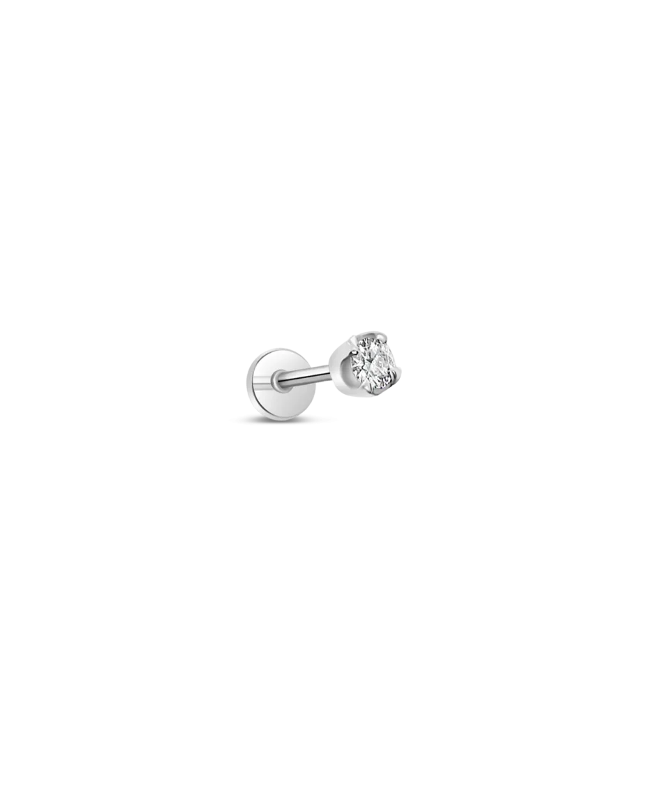 Diamond earring 5 mm white