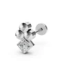 Diamond rhombus throat with three cores white