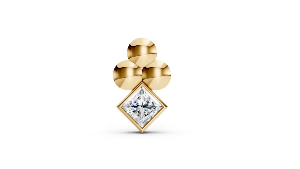 Diamond rhombus throat with three cores yellow (2)