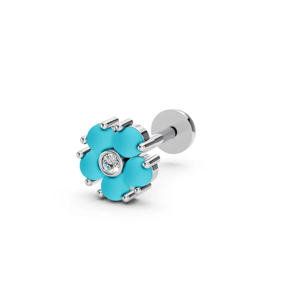 Diamond rose shaving with turquoise stone white (2)