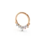 Diamond tear drop death earring rose