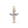Gold Ring Earring with Diamond Lotus Rose (3)