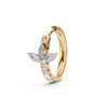 Gold Ring Earring with Diamond Lotus Yellow (3)
