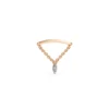 Gold earring with a danging Marquis rose