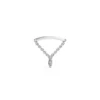 Gold earring with a danging Marquis white