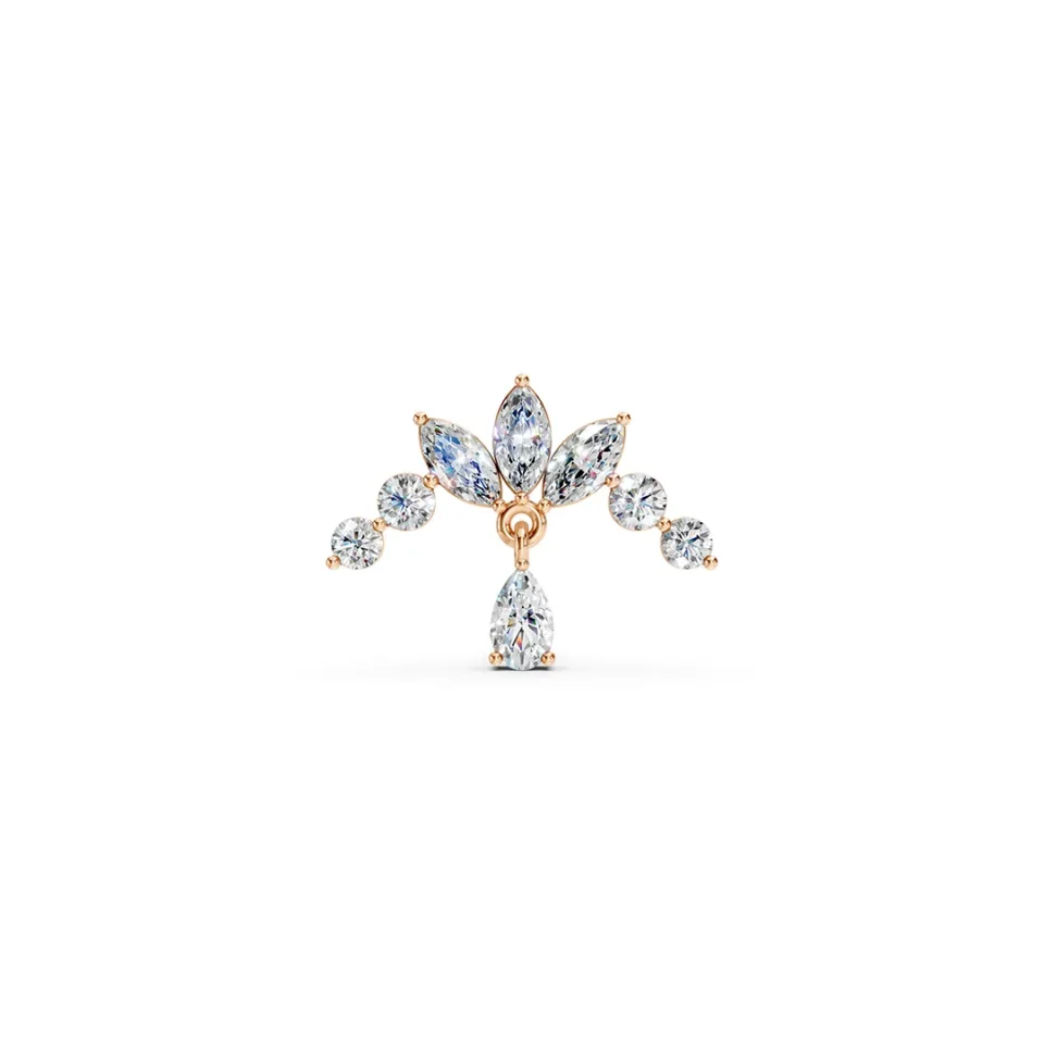 Marquis Diamond Earring Size 4mm rose