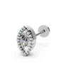 Marquise Mother of Pearl Diamond Earrings White