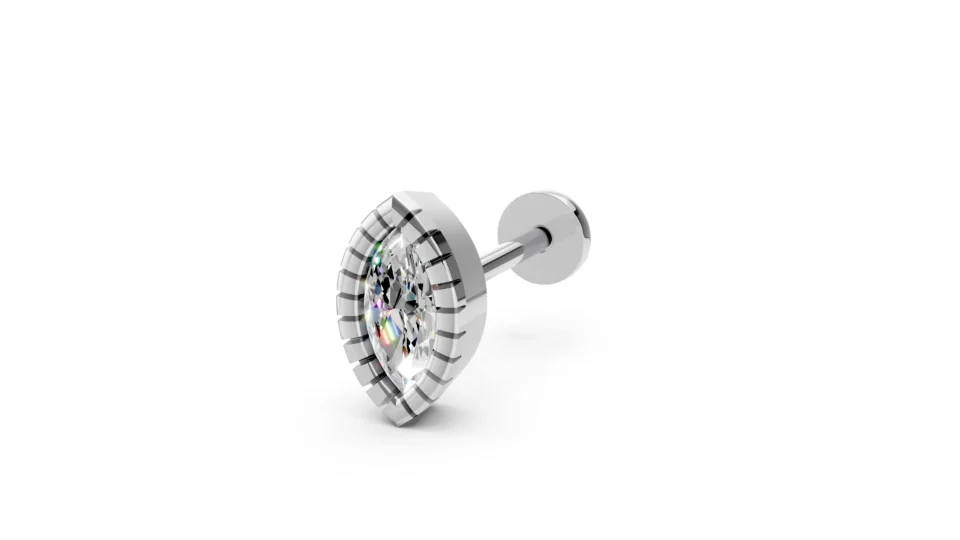 Marquise Mother of Pearl Diamond Earrings White