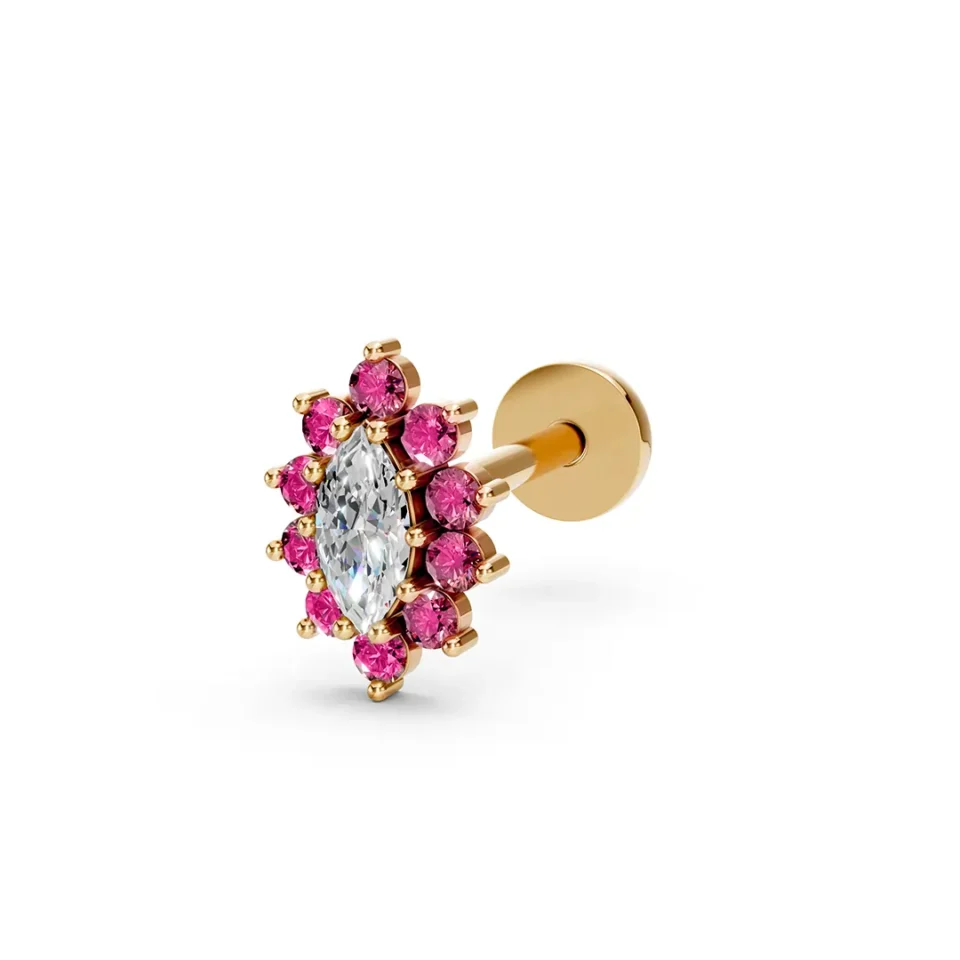 Ruby shaving with diamond earring yellow (2)