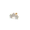 Three Diamond Rose Earrings Yellow