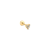 Three diamond heart earring yellow