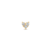 Three diamond heart earring yellow (2)