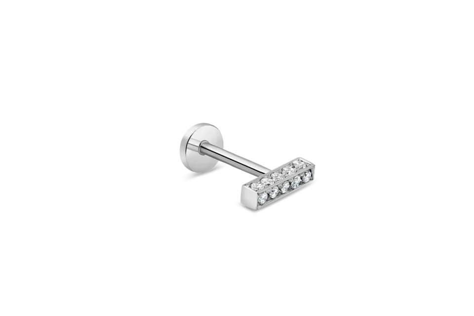Vertical Diamond Earring Size 7 mm white